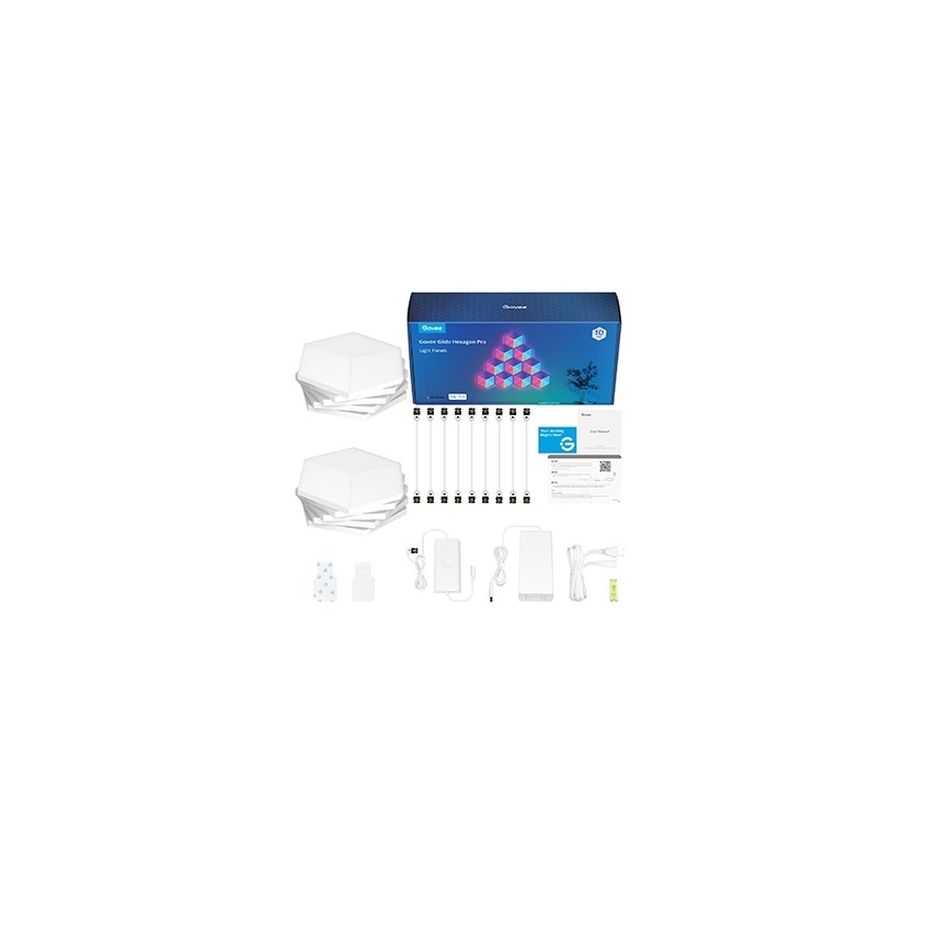 Govee - LOT 10x éclairage connecté Glide Hexa Pro LED RGBIC Wi-Fi