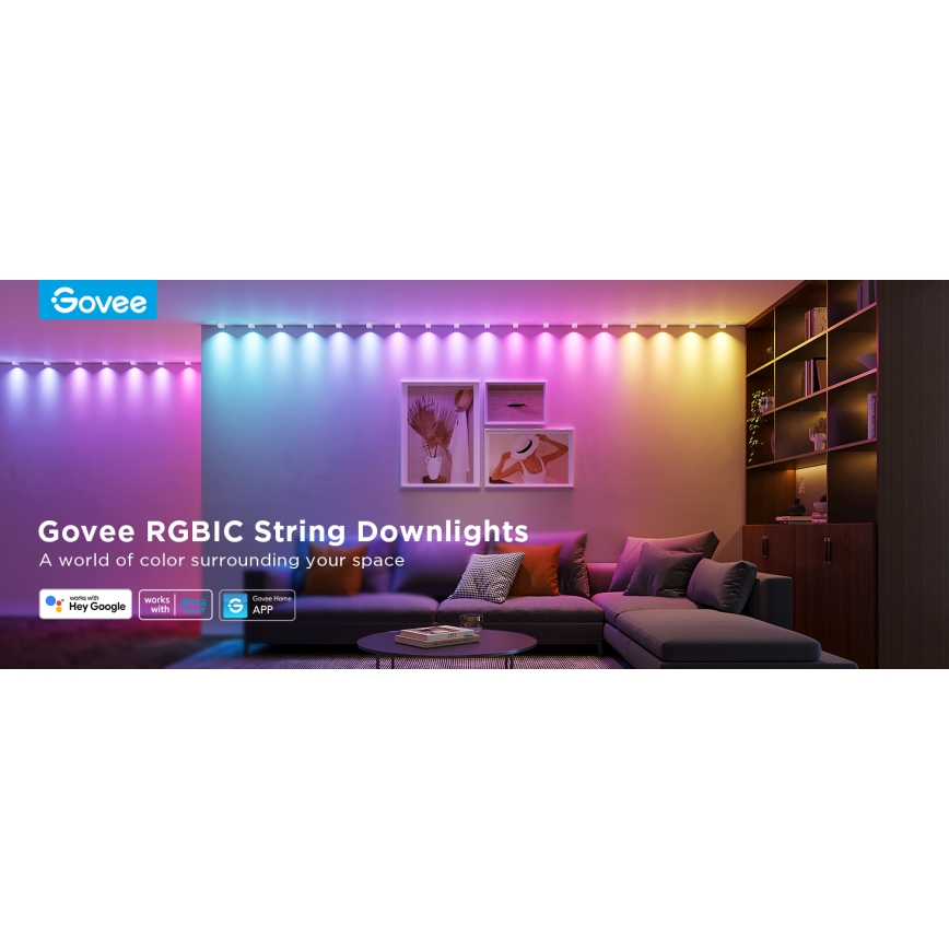 Govee - RGBIC LED Spot sur câble 3m Wi-Fi