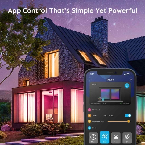 Govee WiFi Ruban LED, Smart Bande LED 5m RGB Multicolore App Contrôle,  Bande Lumineuse Compatible avec Alexa et Google Home, Décor pour Maison  Cuisine
