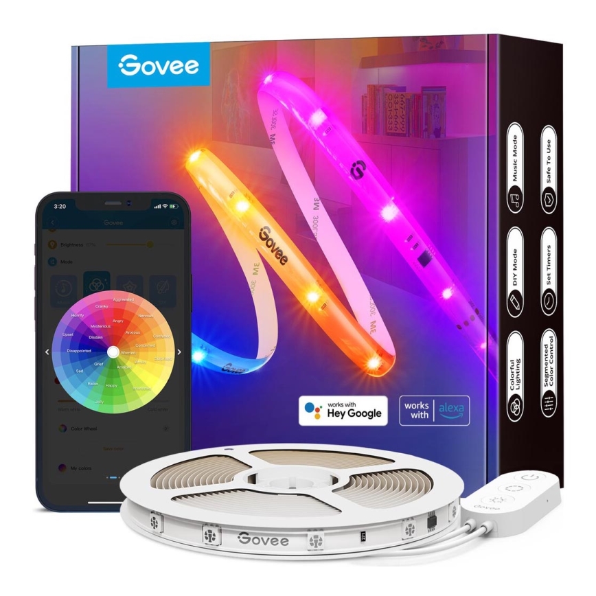 Govee - Ruban Wi-Fi RGBIC Smart PRO 10m - très résistant