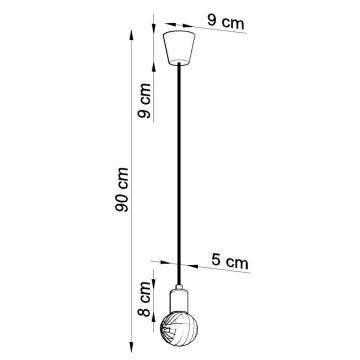 Groenen lamp aan koord DIEGO 1xE27 / 60W / 230V