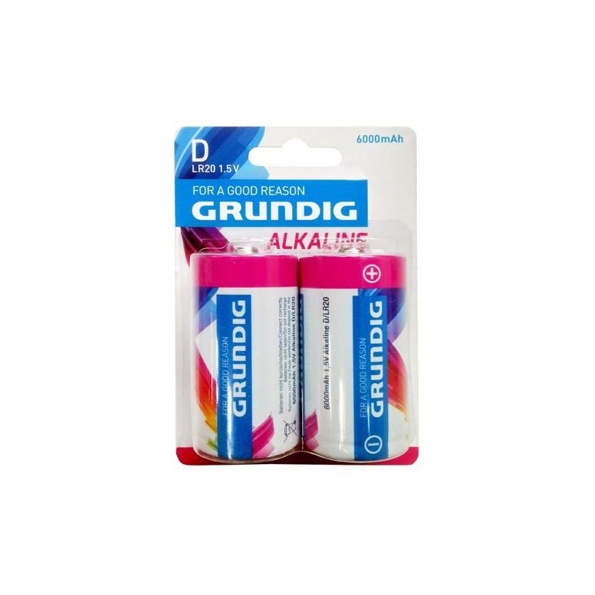 Grundig - 2 stuks Alkaline batterij D/LR20 1.5V