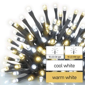 Guirlande de noël 180xLED/23m IP44 blanc chaud/froid