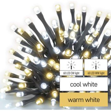 Guirlande de noël d'extérieur 120xLED/17m IP44 blanc chaud/froid