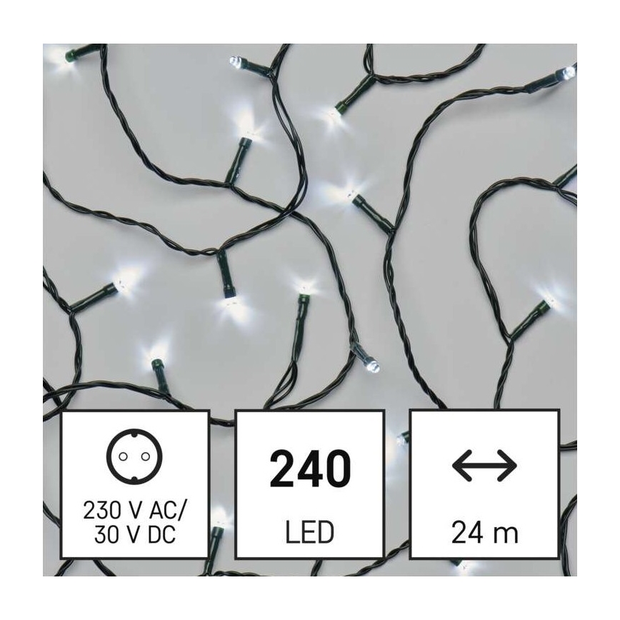 Guirlande de noël d'extérieur 240xLED/8 modes 29m IP44 blanc froid