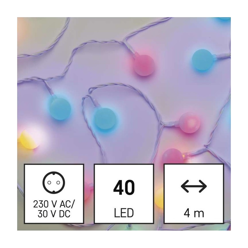 Guirlande de noël d'extérieur 40xLED/9m IP44 multicolore