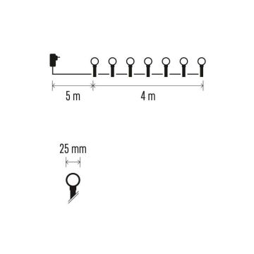 Guirlande de noël d'extérieur 40xLED/9m IP44 multicolore