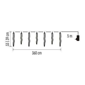 Guirlande de noël d'extérieur 60xLED/8,6m IP44