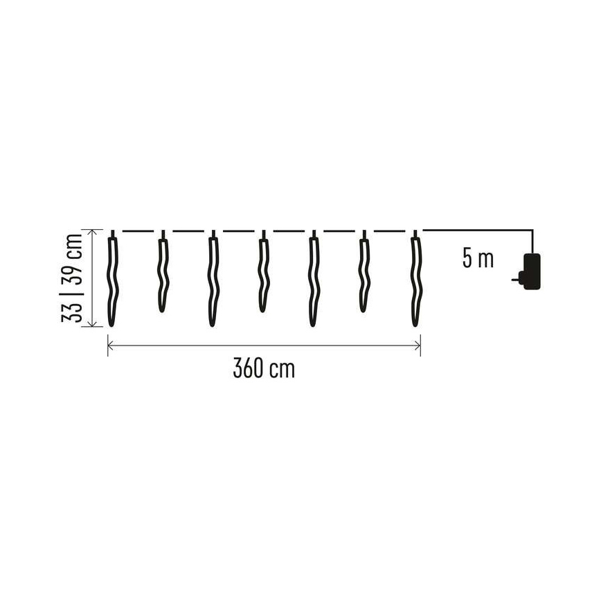 Guirlande de noël d'extérieur 60xLED/8,6m IP44