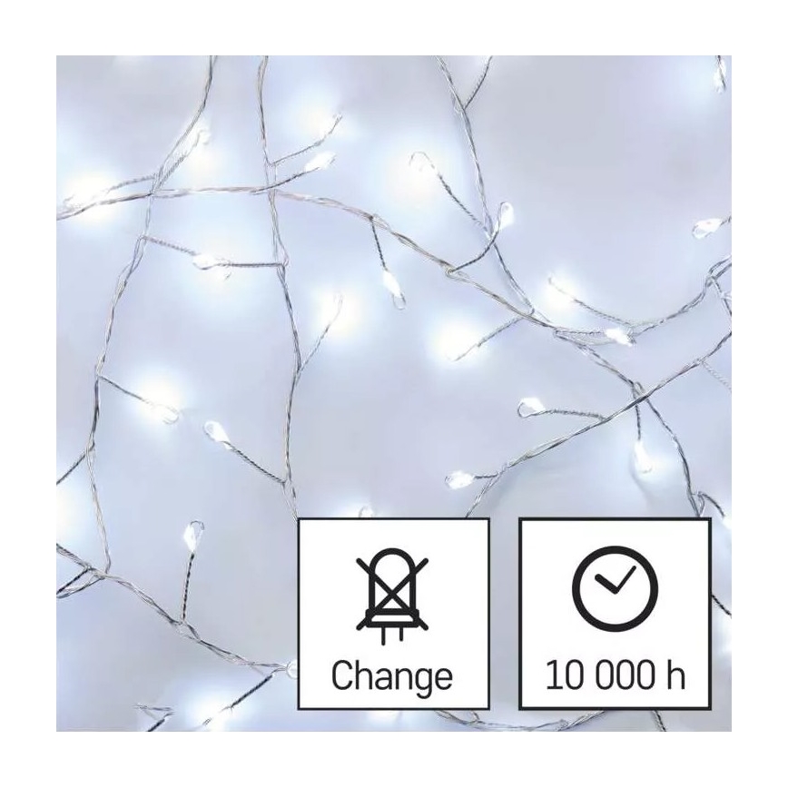 Guirlande de noël LED 100xLED/3xAA 2,7 m blanc froid