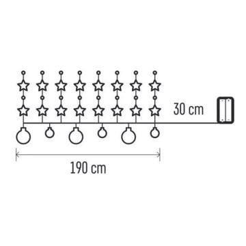 Guirlande de noël LED 20xLED/2xAA 2,2 m blanc chaud