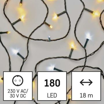 Guirlande de Noël LED extérieur 180xLED/2 fonctions 23m IP44 Blanc chaud/froid