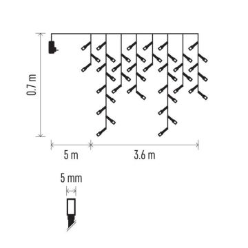 Guirlande de Noël LED extérieur 200xLED/8 modes 8,6m IP44 blanc froid