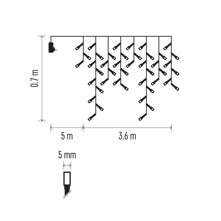 Guirlande de Noël LED extérieur 200xLED/8 modes 8,6m IP44 blanc froid