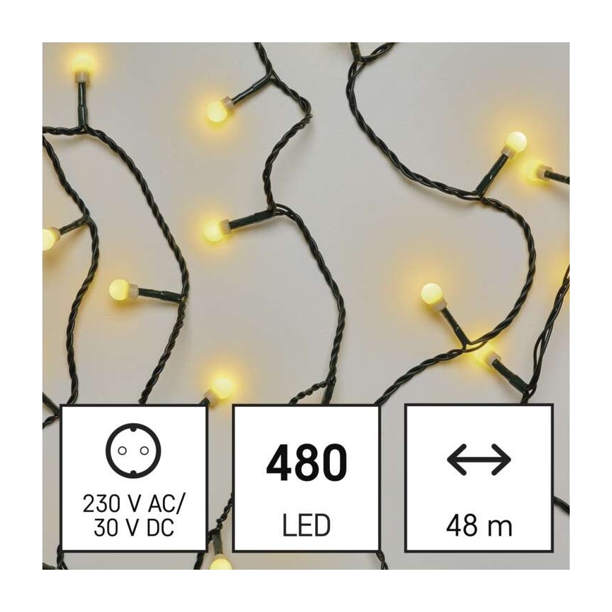 Guirlande de Noël LED extérieur 480xLED/53m IP44 blanc chaud