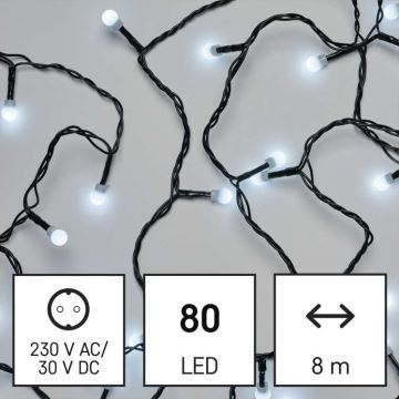 Guirlande de Noël LED extérieur 80xLED/13m IP44 blanc froid