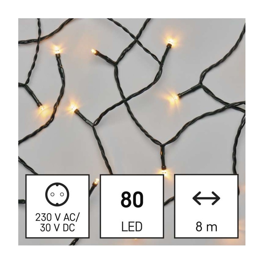 Guirlande de Noël LED extérieur 80xLED/13m IP44 vintage