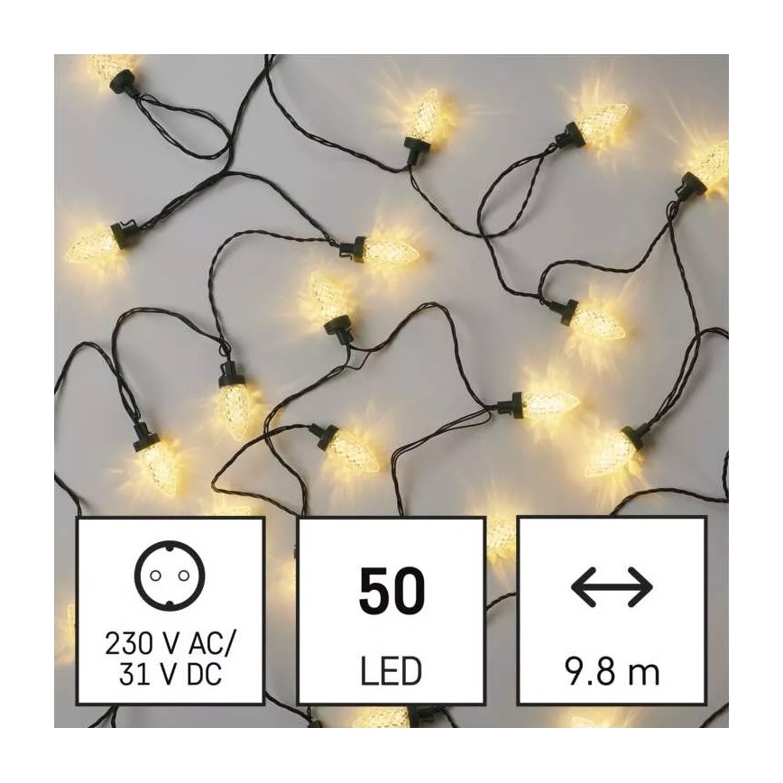 Guirlande LED d'extérieur 50xLED/8 fonctions 14,8 m IP44 blanc chaud