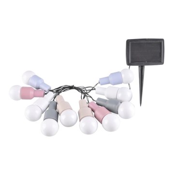 Guirlande solaire décorative LED PASTEL 10xLED/1,2V 3,8 m IP44