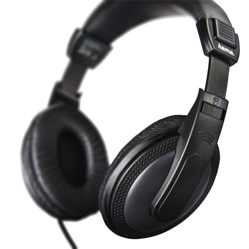 Hama - Casque filaire avec câble de 6m noir