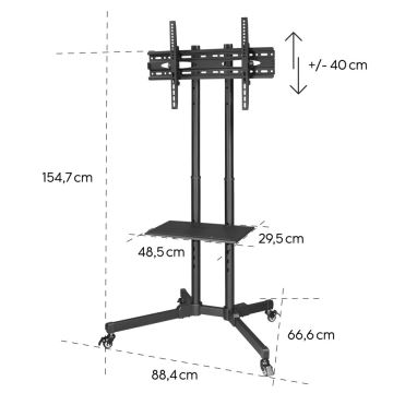 Hama - Mobiele vloerhouder voor TV 32-75" zwart