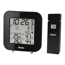 Hama - Station météo avec écran LCD et réveil 2xAA noir