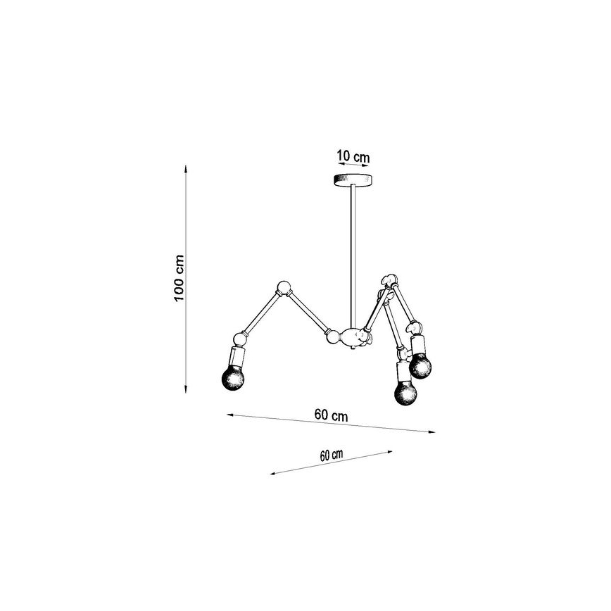 Hangende kroonluchter STARK 3x E27 / 60W / 230V