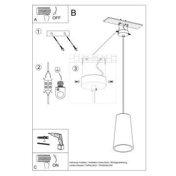 Hangende lamp GULCAN 1x E27 / 60W / 230V