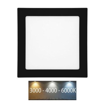 Hangende LED Badkamer plafond verlichting RAFA LED/12W/230V 3000/4000/6000K 17x17 cm IP44 zwart