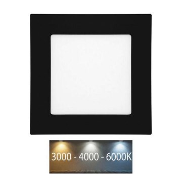 Hangende LED Badkamer plafond verlichting RAFA LED/6W/230V 3000/4000/6000K 12x12 cm IP44 zwart