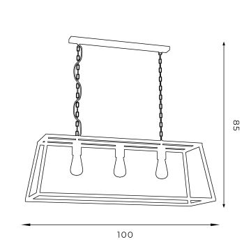 Hanglamp aan een ketting FRAME 3xE27/60W/230V