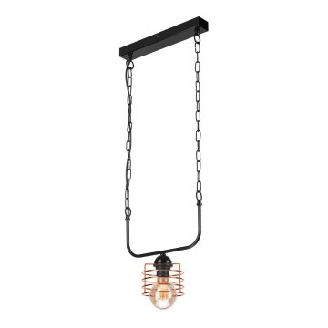 Hanglamp aan een ketting MORGAN 1xE27/60W/230V zwart/koper