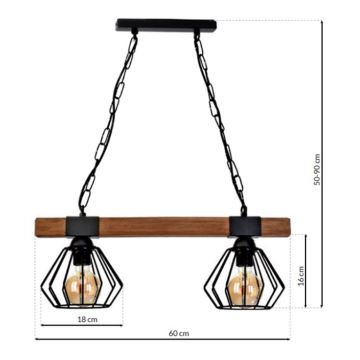 Hanglamp aan een ketting ULF 2xE27/60W/230V