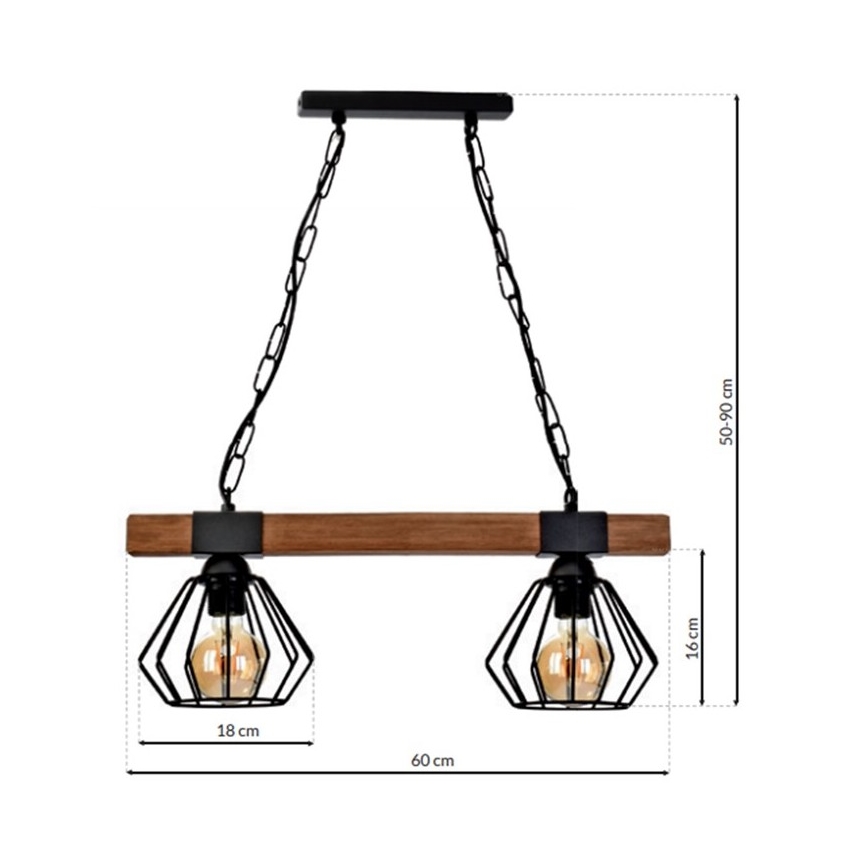 Hanglamp aan een ketting ULF 2xE27/60W/230V