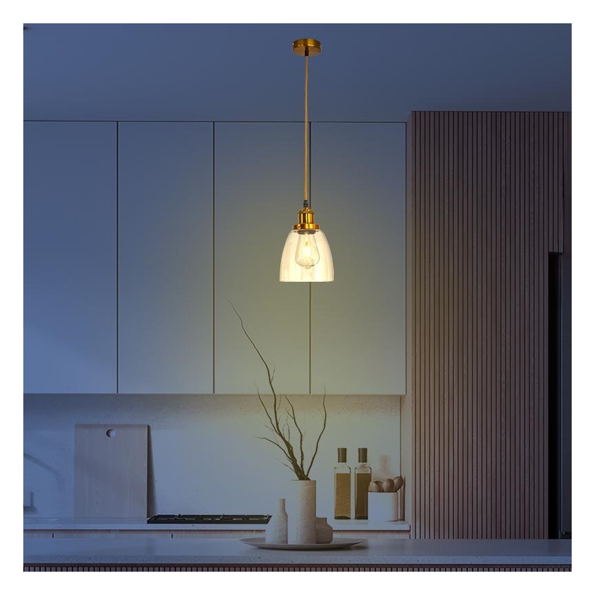 Hanglamp aan een koord 1xE27/60W/230V diameter 14 cm