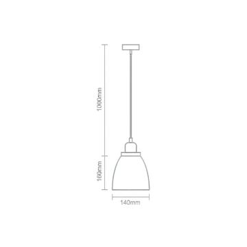 Hanglamp aan een koord 1xE27/60W/230V diameter 14 cm