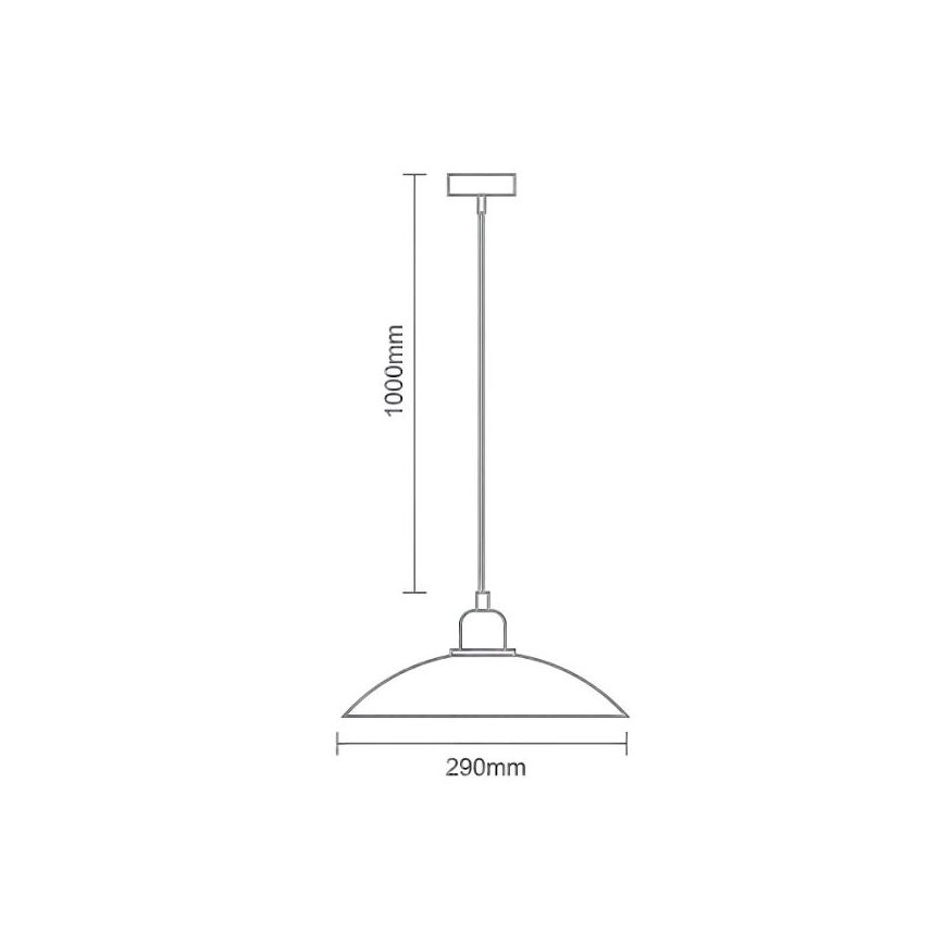 Hanglamp aan een koord 1xE27/60W/230V diameter 29 cm zwart