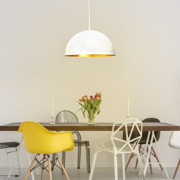 Hanglamp aan een koord 1xE27/60W/230V diameter 30 cm wit