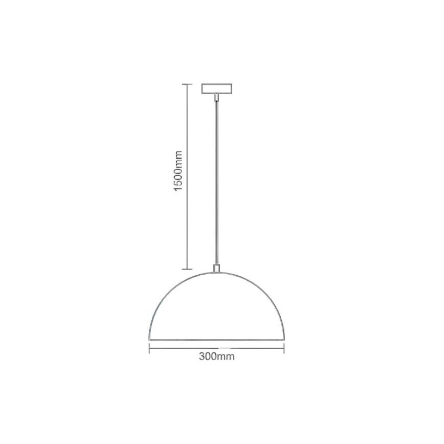 Hanglamp aan een koord 1xE27/60W/230V diameter 30 cm wit