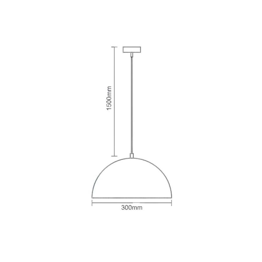 Hanglamp aan een koord 1xE27/60W/230V diameter 30 cm zwart