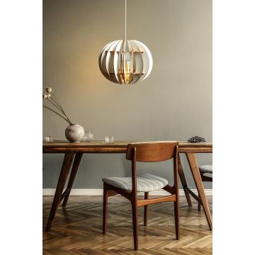 Hanglamp aan een koord 1xE27/60W/230V wit diameter 20 cm