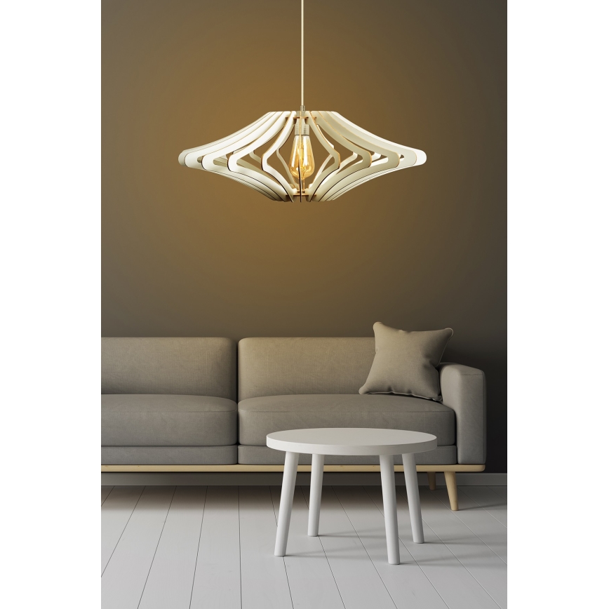 Hanglamp aan een koord 1xE27/60W/230V wit diameter 59 cm