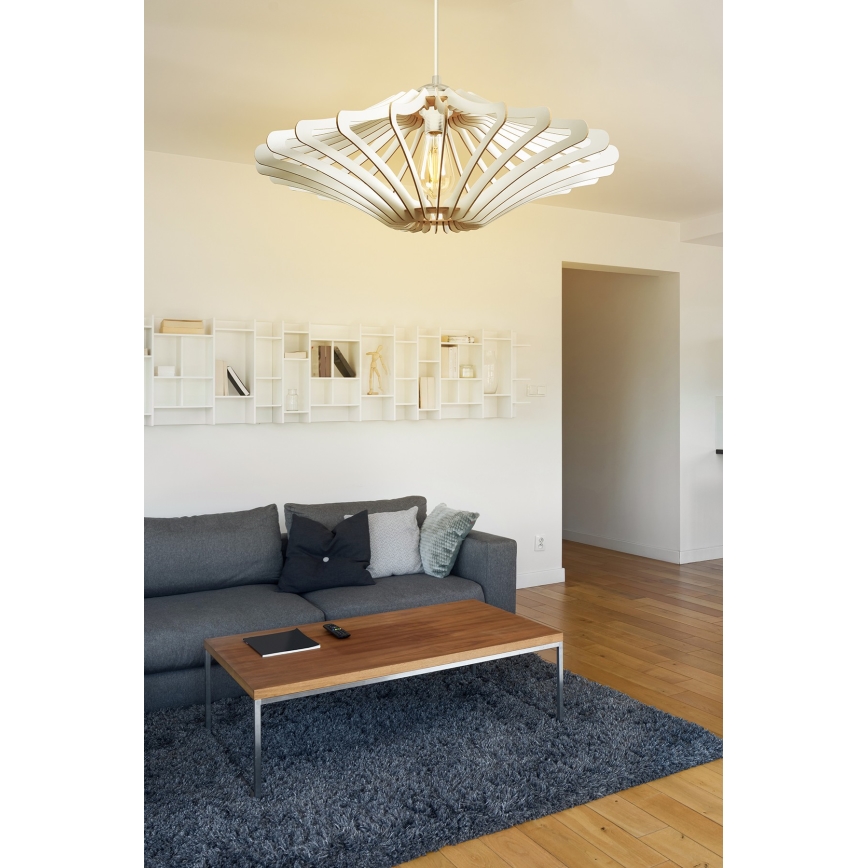 Hanglamp aan een koord 1xE27/60W/230V wit diameter 59 cm