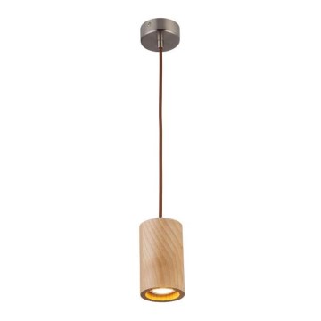 Hanglamp aan een koord 1xGU10/10W/230V essehout/massief hout bruin