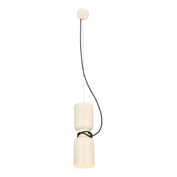 Hanglamp aan een koord ABEL 2xE27/11W/230V diameter 13 cm crème