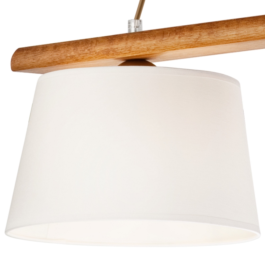 Hanglamp aan een koord AIDA 3xE27/60W/230V eiken - FSC gecertificeerd