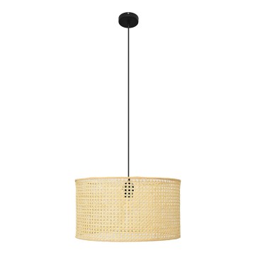 Hanglamp aan een koord ALBA 1xE27/60W/230V diameter 45 cm rotan/zwart