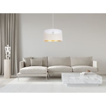 Hanglamp aan een koord ALDO 1xE27/60W/230V diameter 40 cm wit