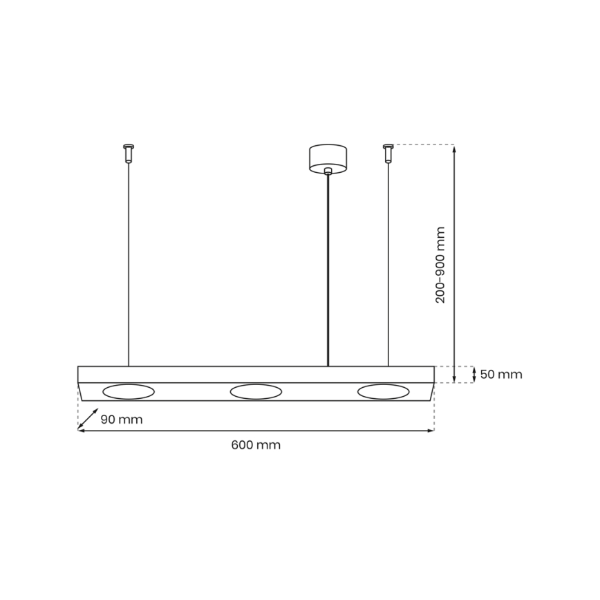 Hanglamp aan een koord ALEXANDER 3xGX53/12W/230V zwart