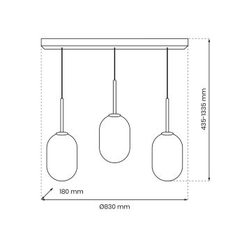 Hanglamp aan een koord ALIAS 3xE14/40W/230V zwart/grijs